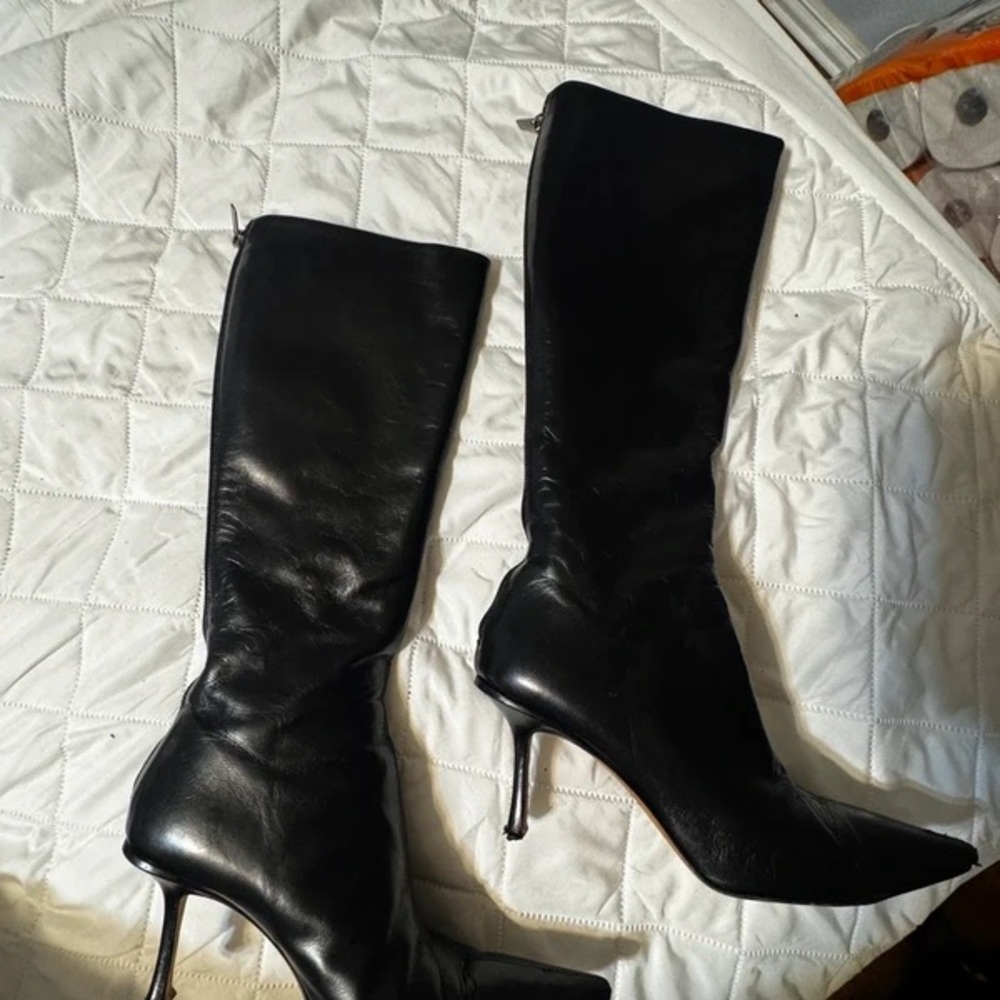 Classic Black Knee-High Stiletto Boots